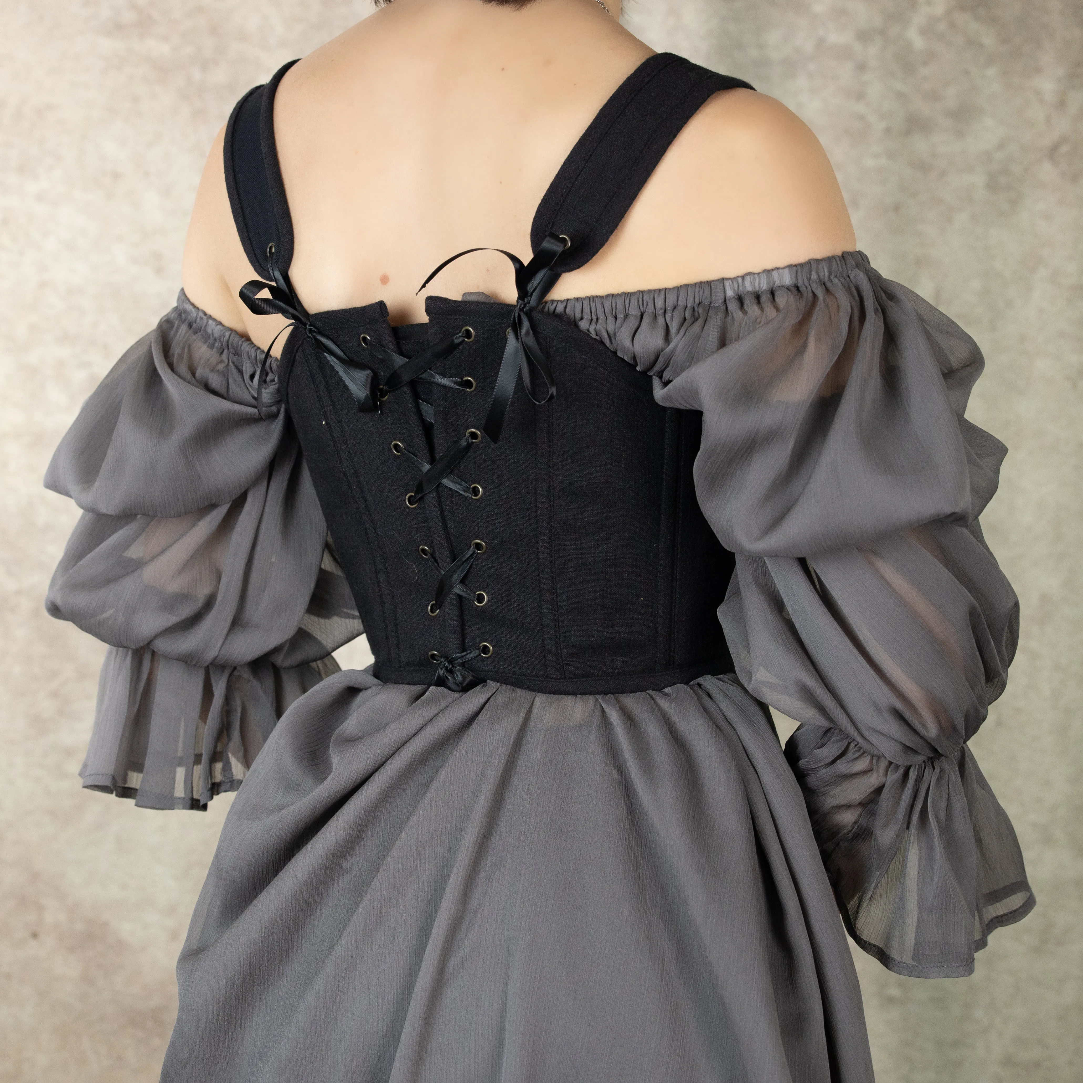 Black Cotton Corset Top