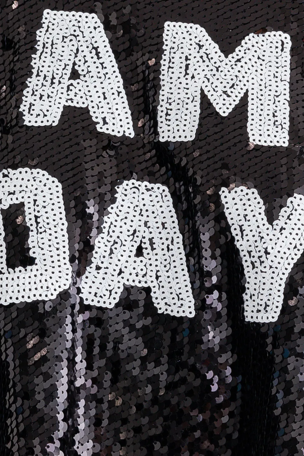 black game day sequin crop