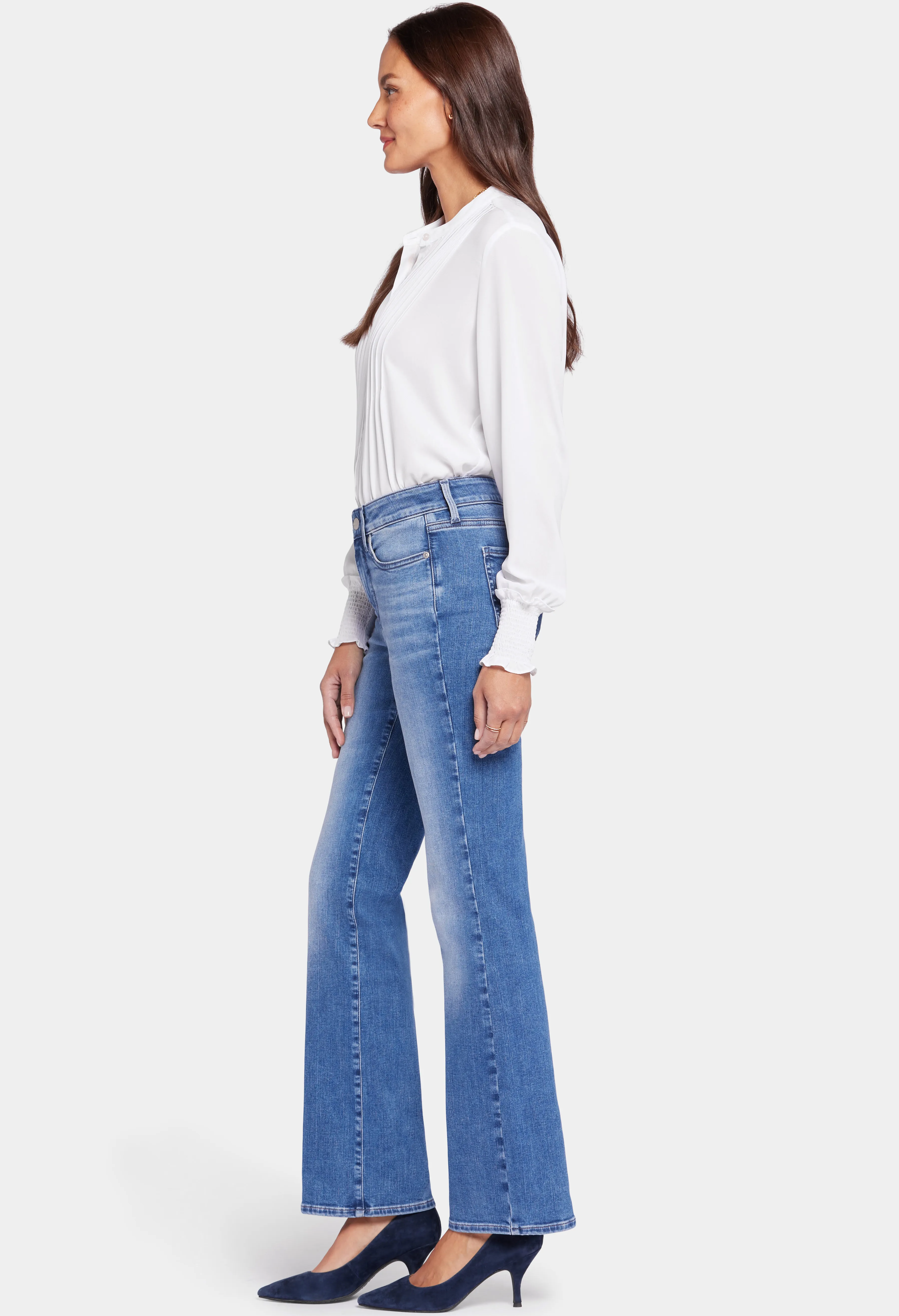 Blake High Rise Slim Flare Medium Blue Premium Denim