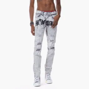 Bleunoir Slim Crotch Logo Ripoff Jeans - Cloudy Grey