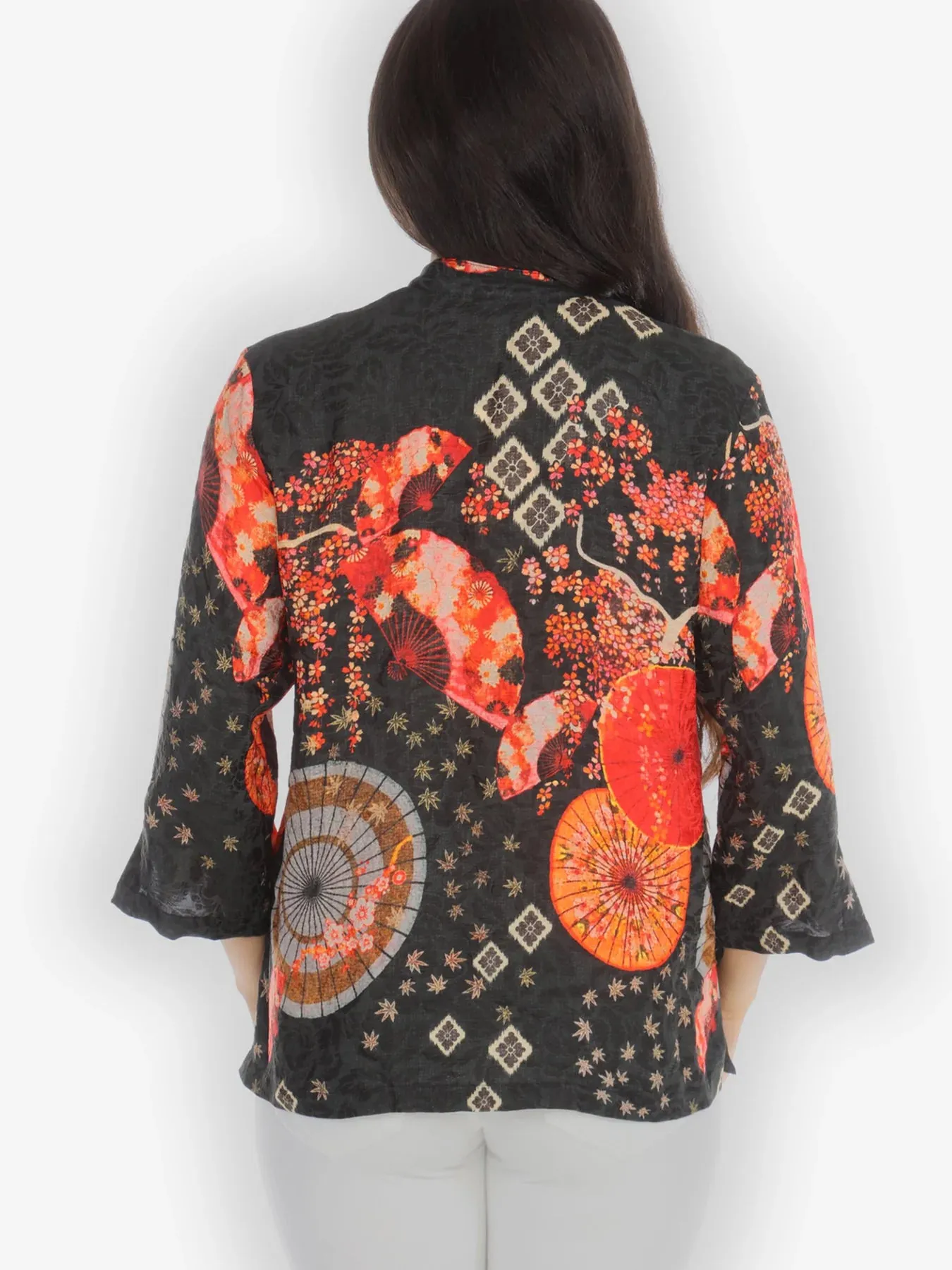 Blossoms and fans blouse