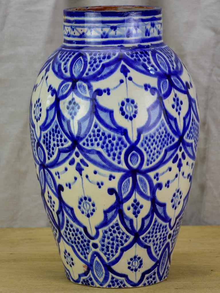 Blue and white jar / vase SAFI 14¼"