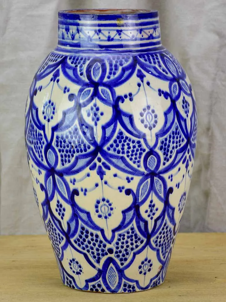 Blue and white jar / vase SAFI 14¼"