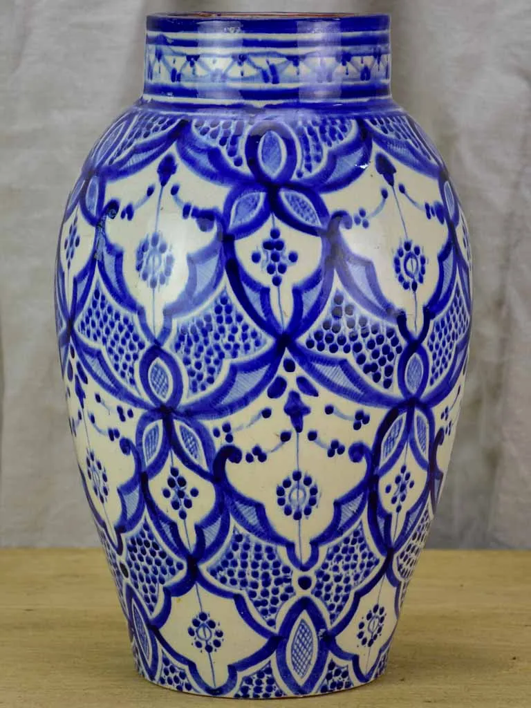 Blue and white jar / vase SAFI 14¼"