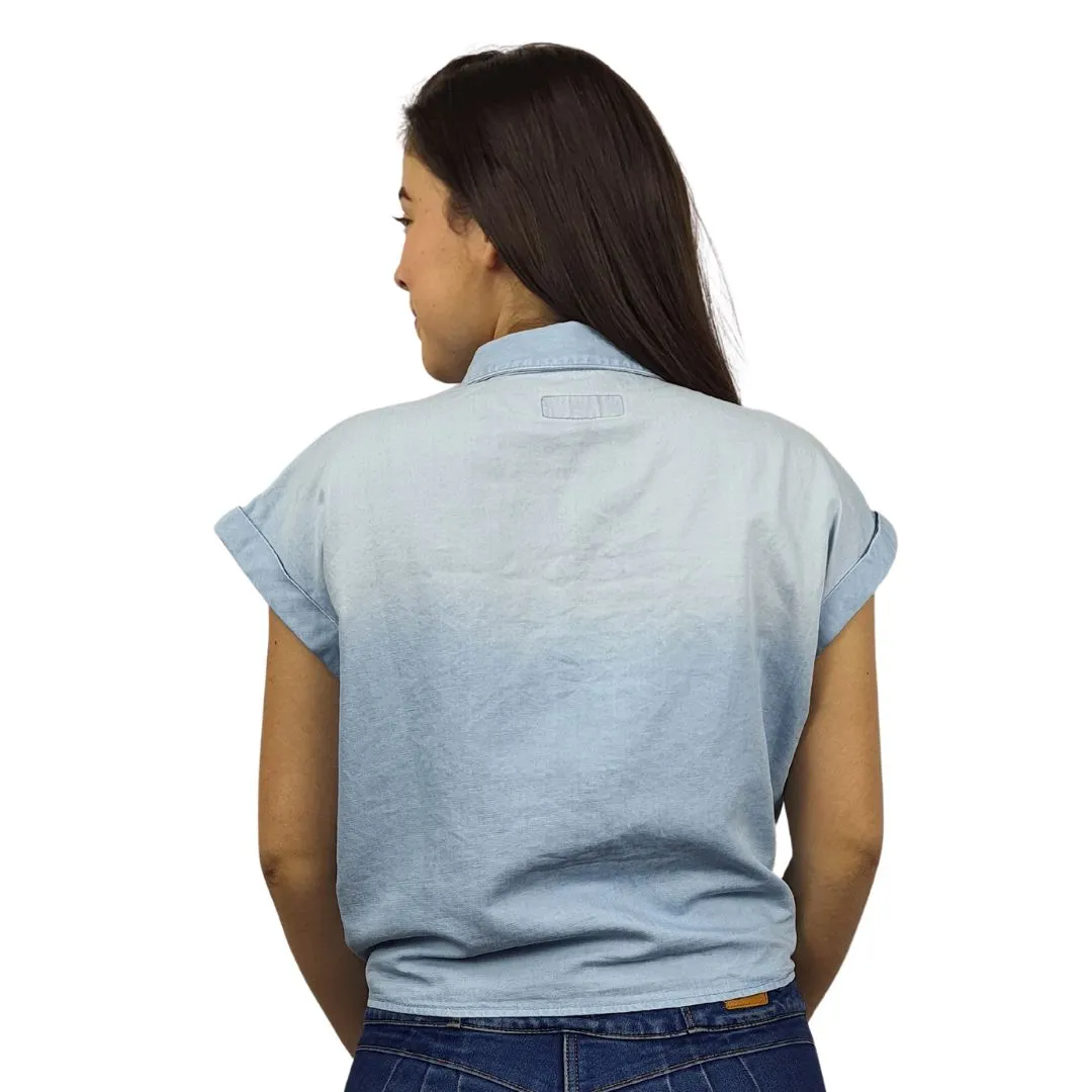 Blusa Vero Moda Azul Claro Style ROSE TILLIE SS DENIM SHIRT(PM-CT-2)