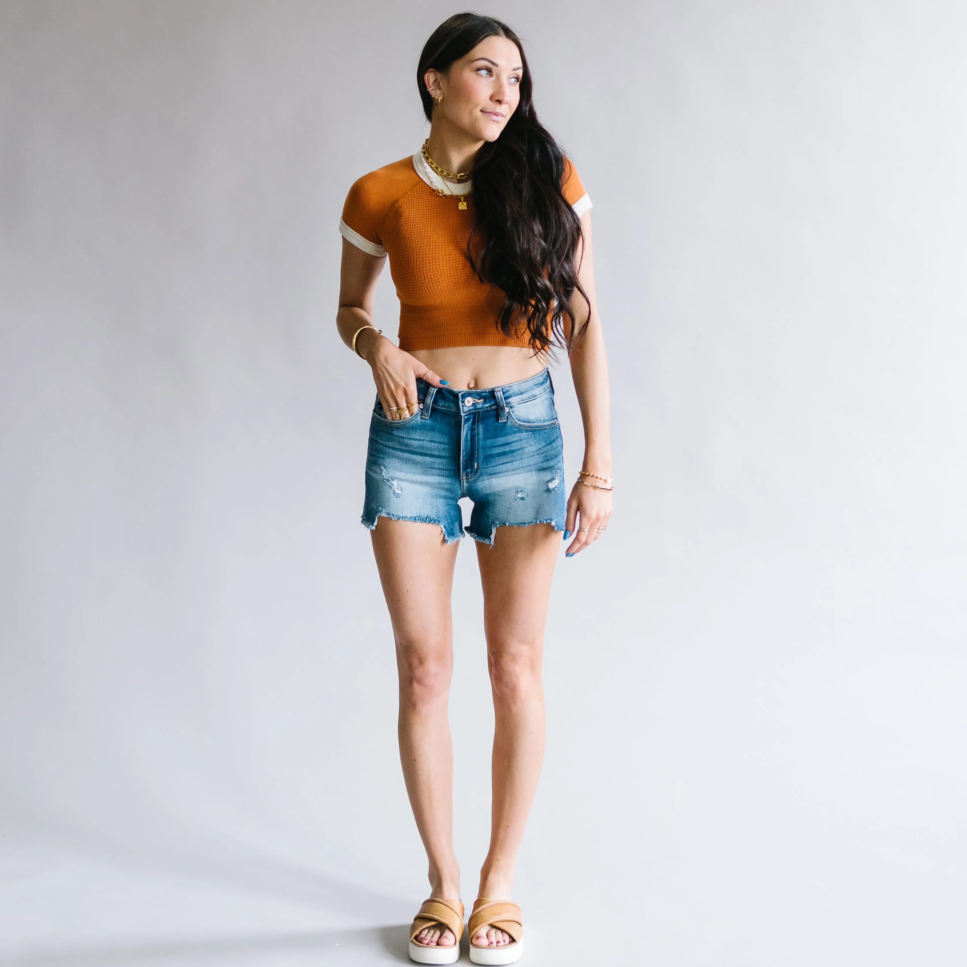 Boardwalk Kancan Shorts // Dark Wash