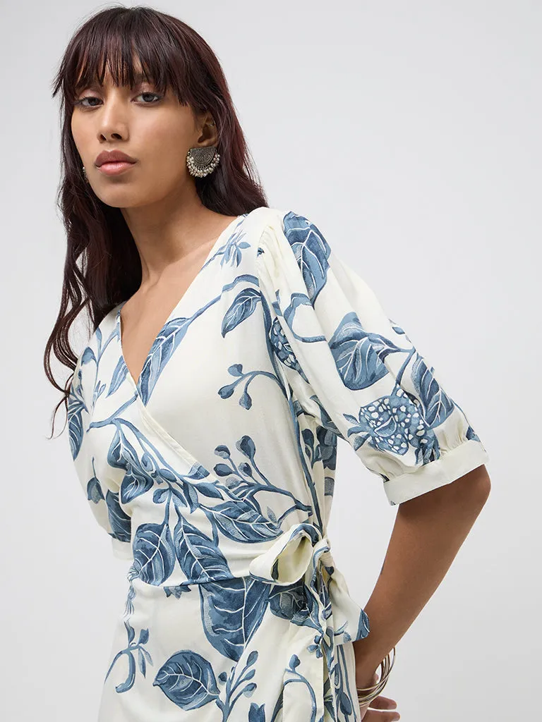 Bombay Paisley Off-White Botanical Printed Maxi Dress