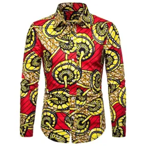 Bottoming Shirt Shirt Foreign Trade Men's Printed Long-sleeved Shirt