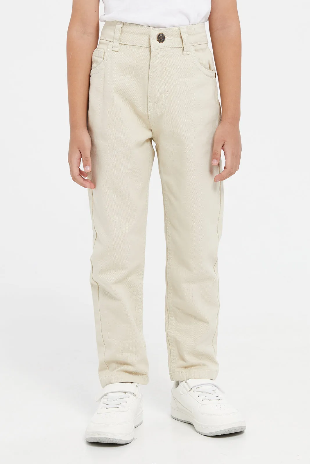 Boys Beige Jeans