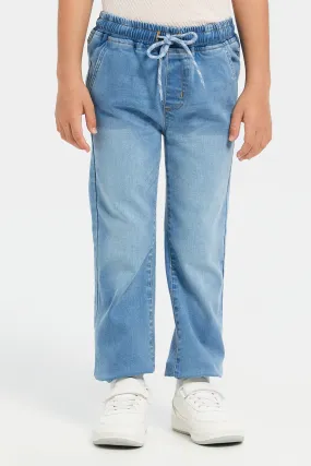 Boys Blue Elasticated Waist Jeans