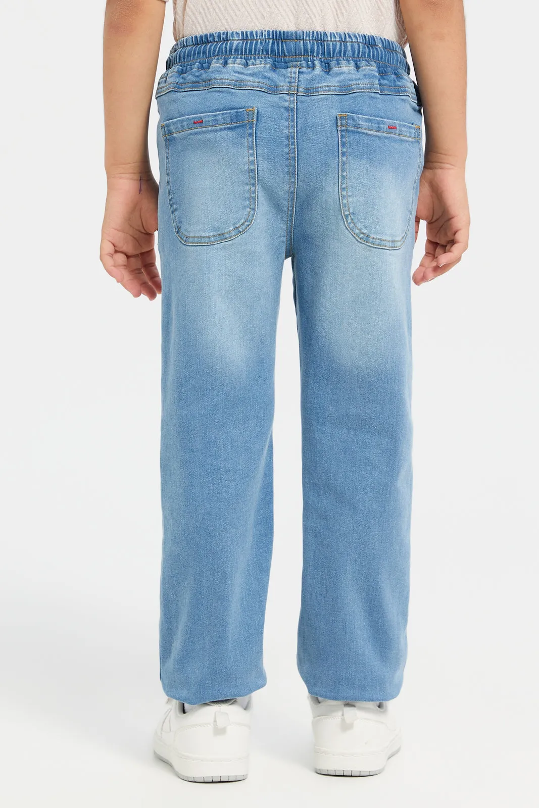 Boys Blue Elasticated Waist Jeans