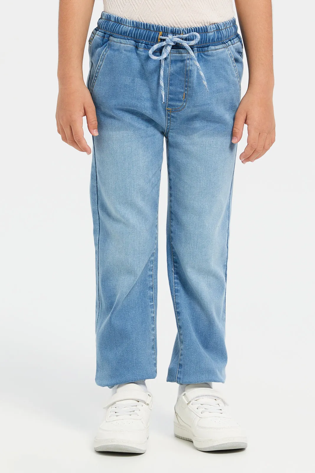 Boys Blue Elasticated Waist Jeans