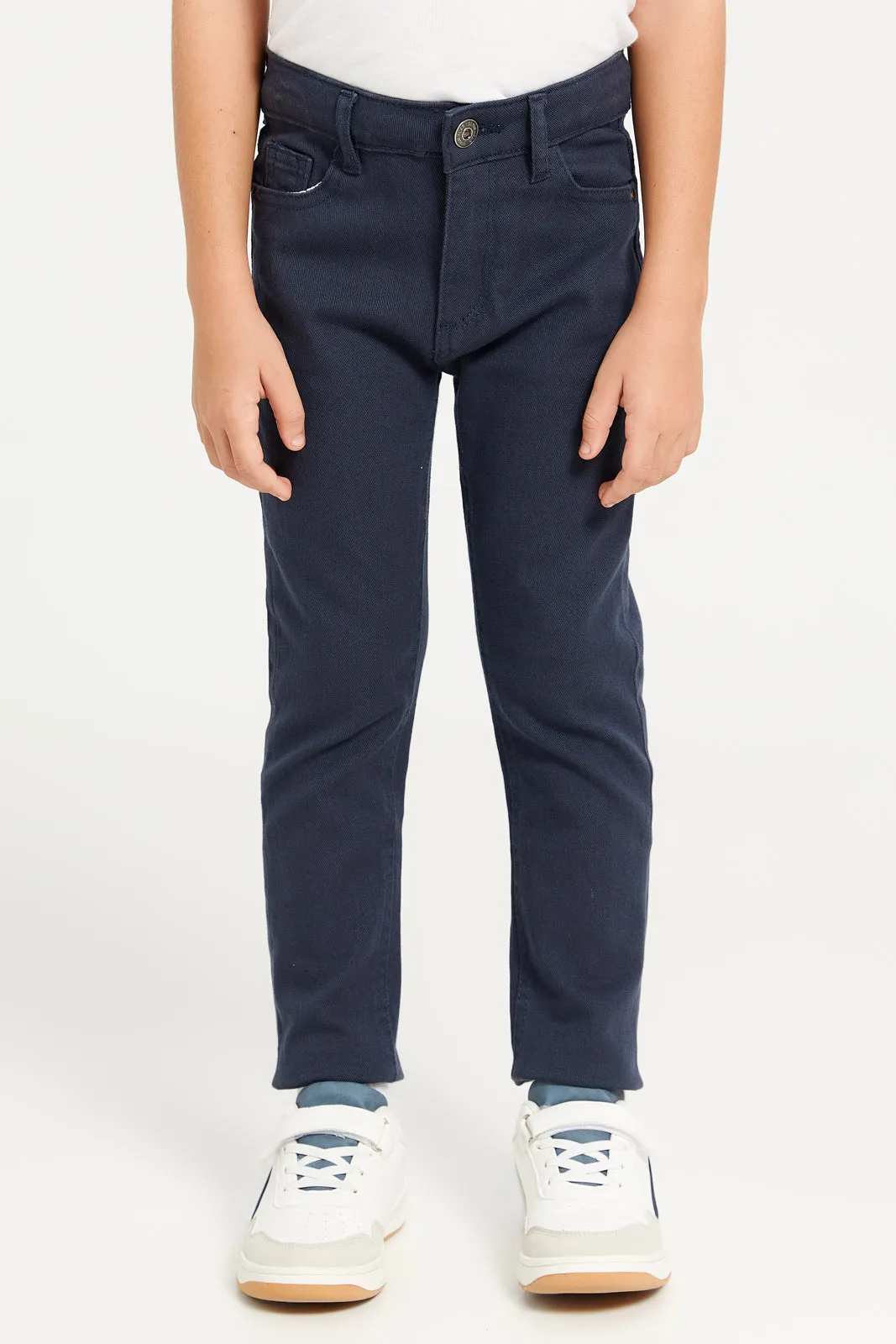 Boys Navy 5 Pocket Plain Denim Jeans