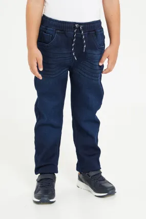 Boys Navy Denim Jogger Jeans