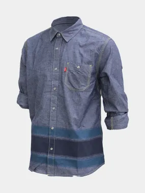 Bozley Chambrey Long Sleeves Mens Shirt (Blue)