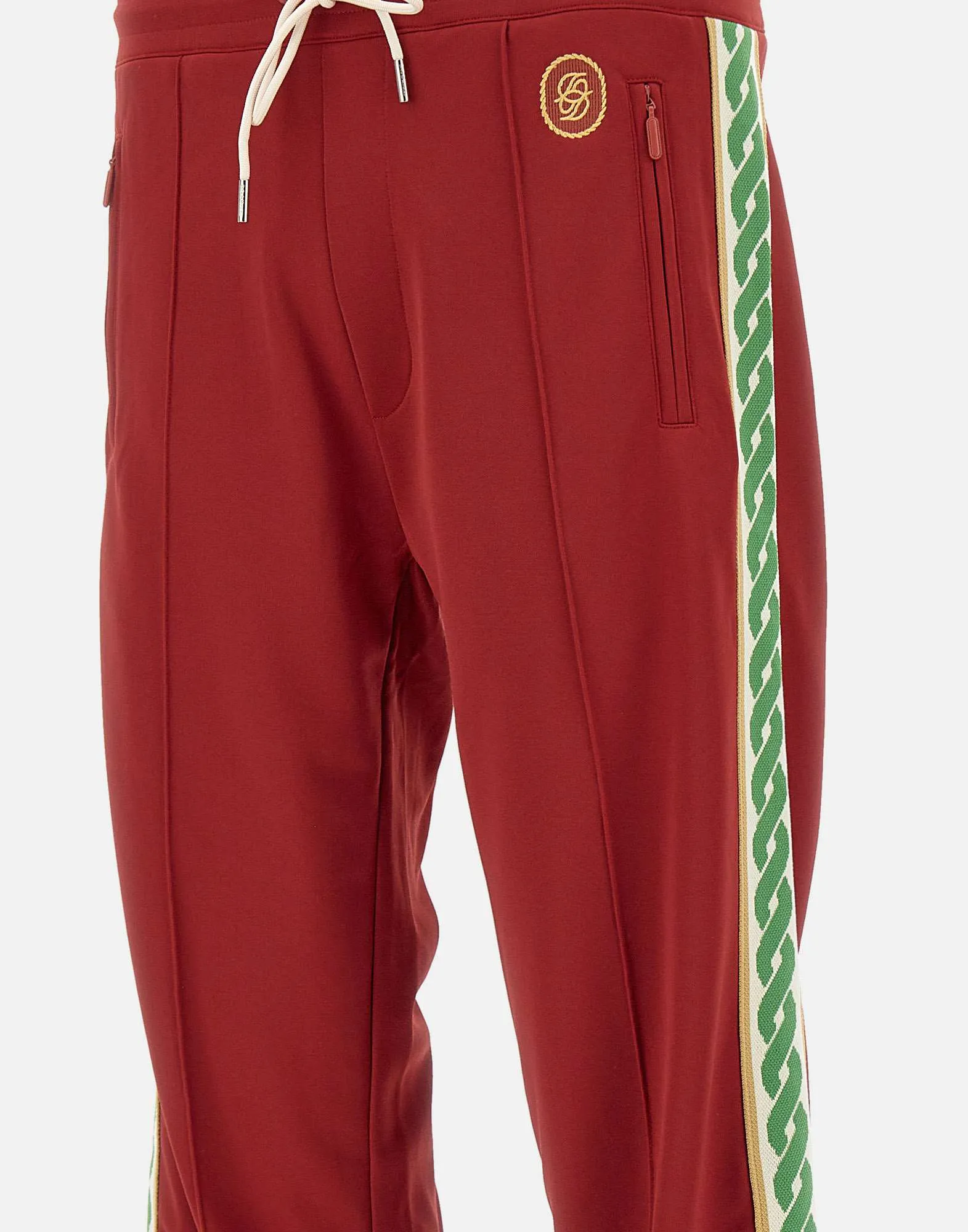 Burgundy Elasticated Joggers with Zips