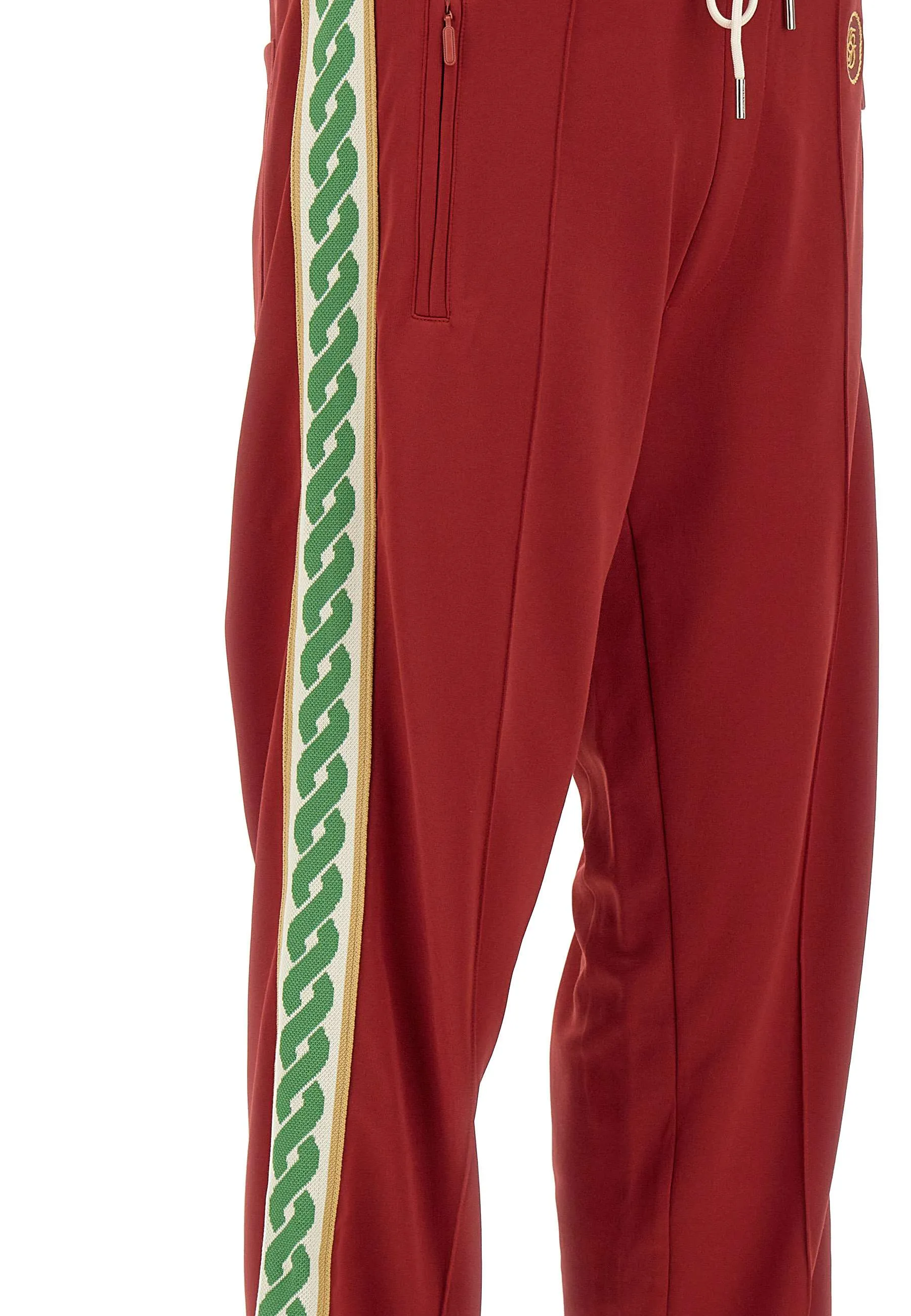 Burgundy Elasticated Joggers with Zips