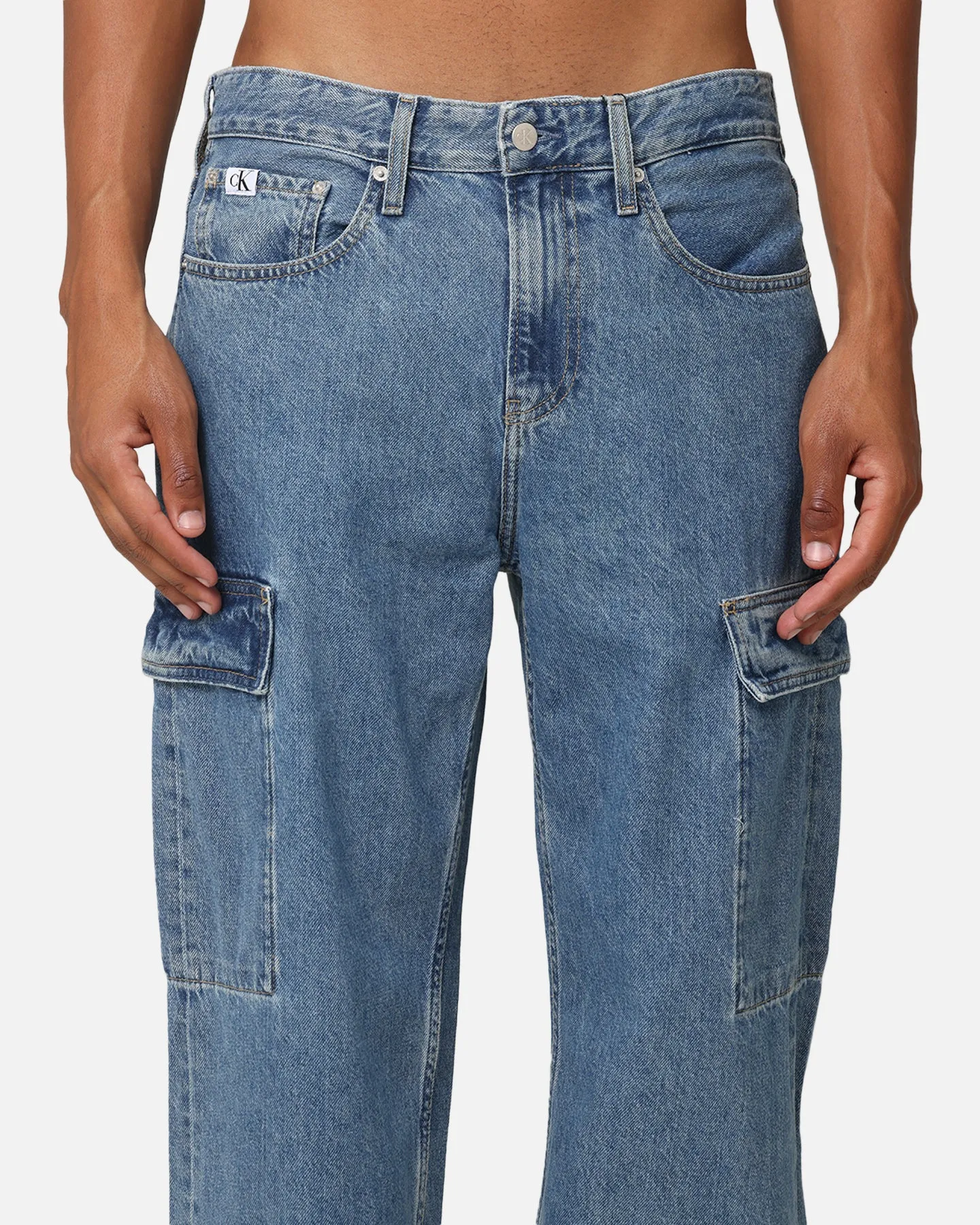 Calvin Klein 90's Loose Cargo Jeans Stone Mid Blue