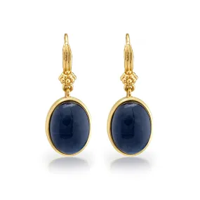 CAPUCINE DE WULF - CLEOPATRA OVAL DROP BLUE LABRADORITE EARRINGS