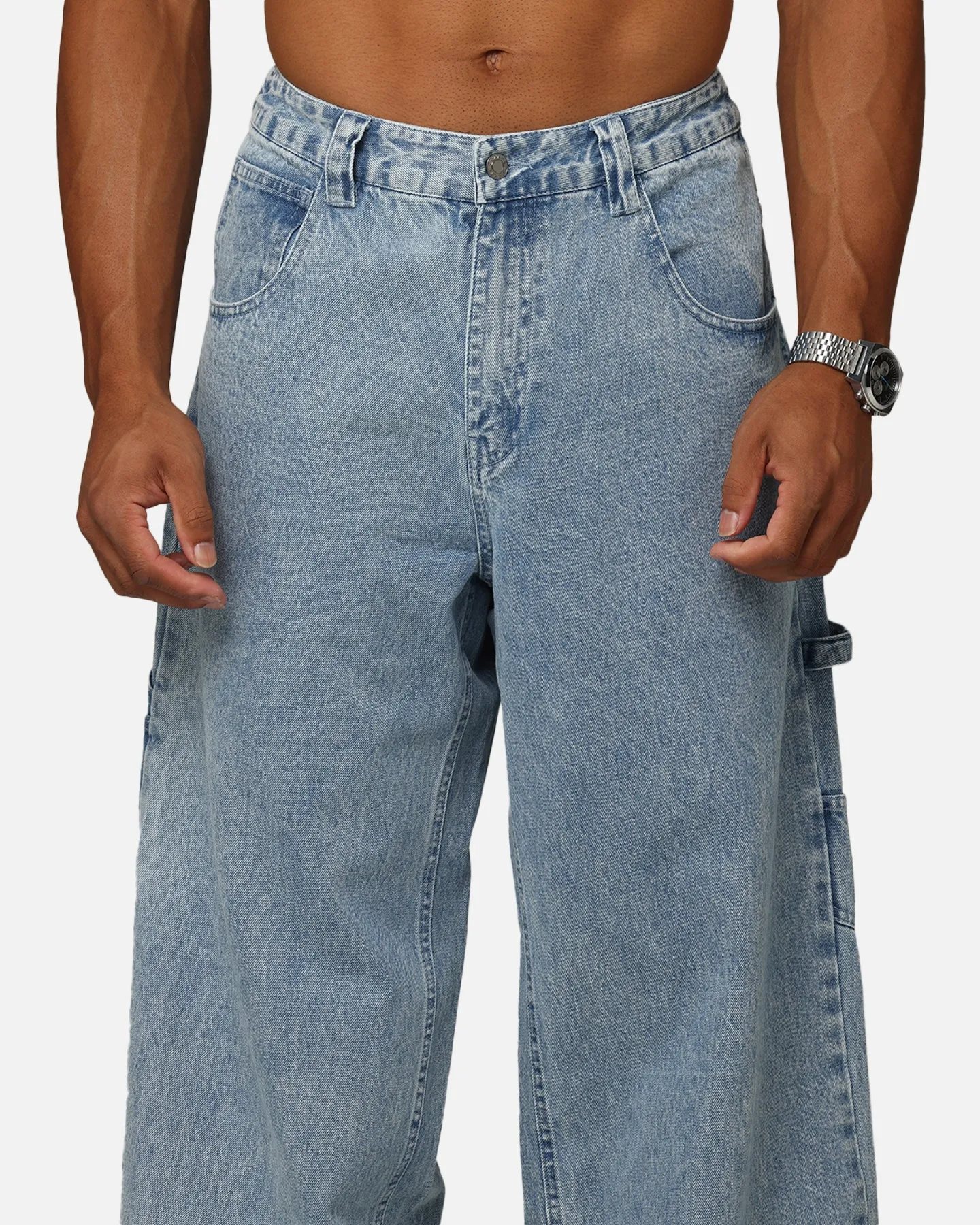 Carre Baggy Carpenter Jeans Light Blue Denim