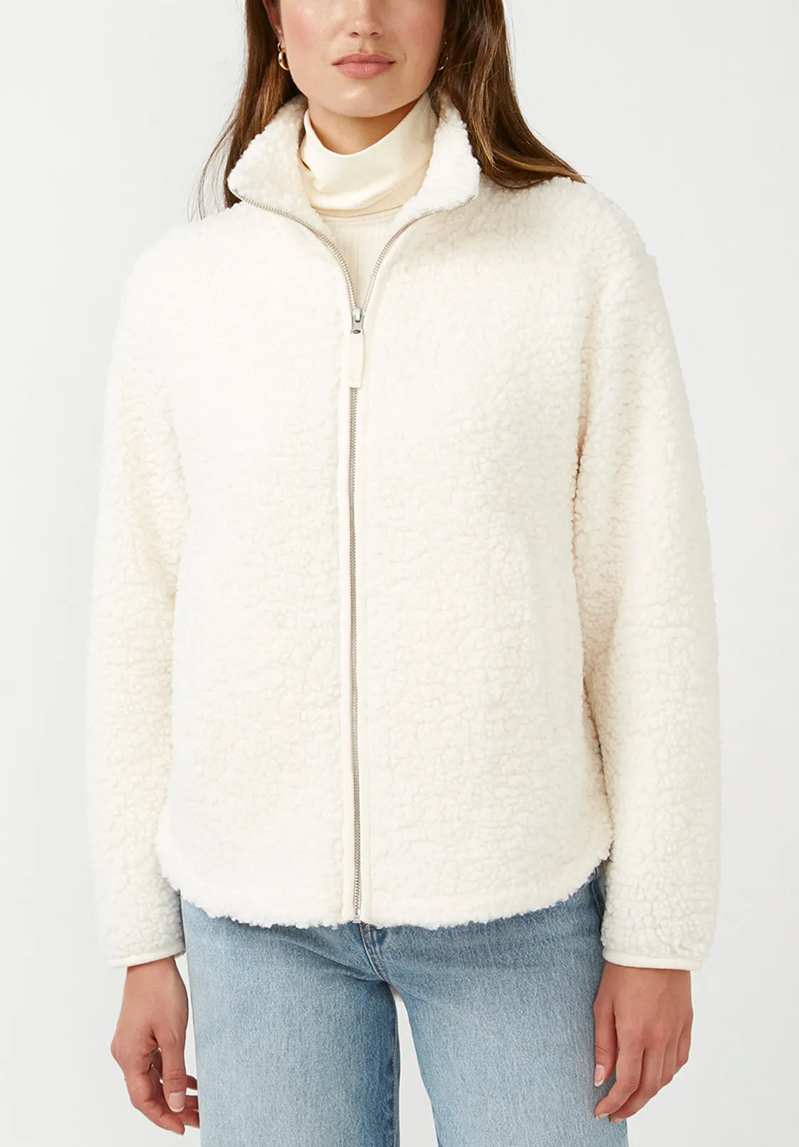 Caterina Women's Full Zip Jacket in Marled Oatmeal - JK0015F