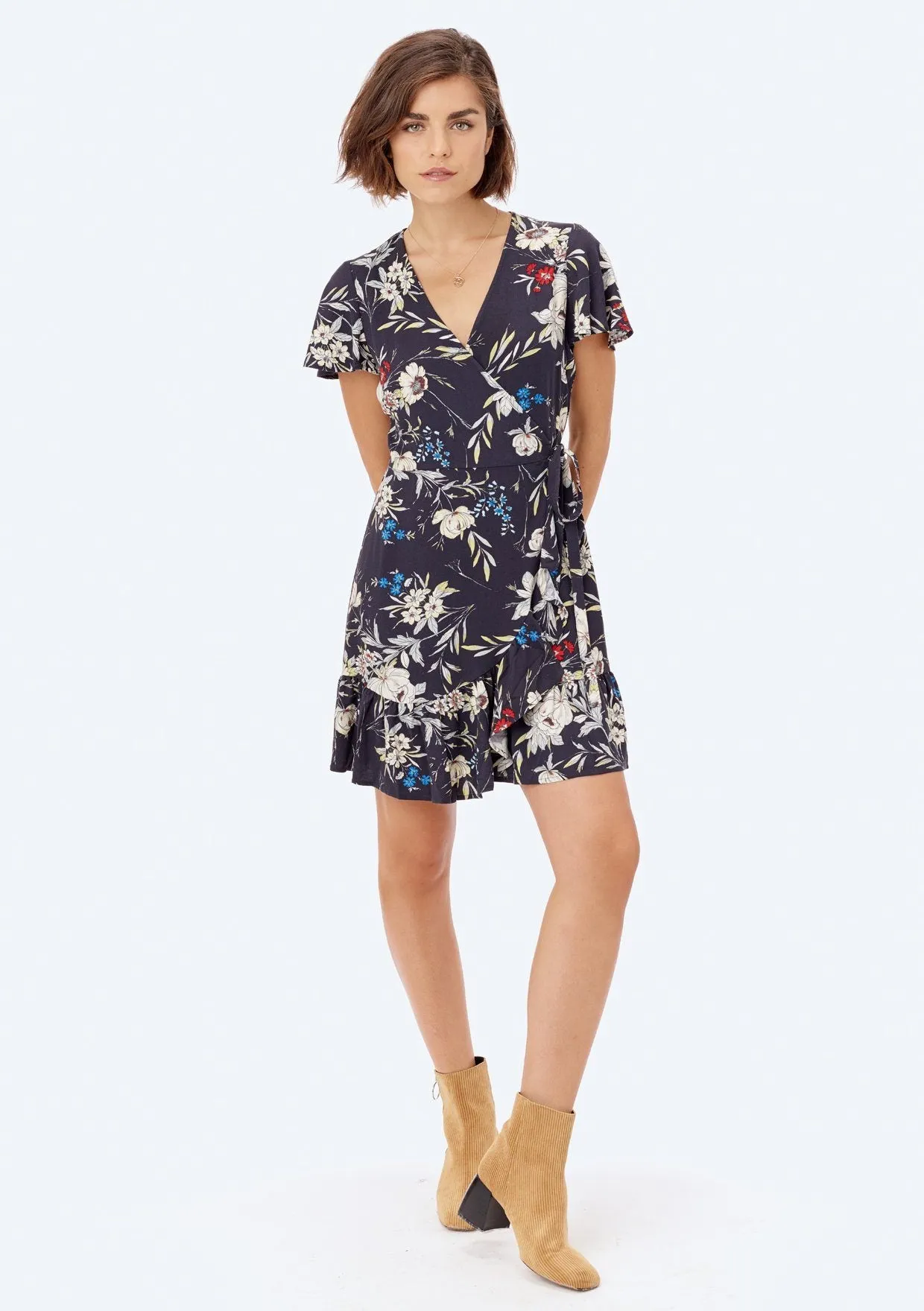 Ceren Floral Wrap Dress