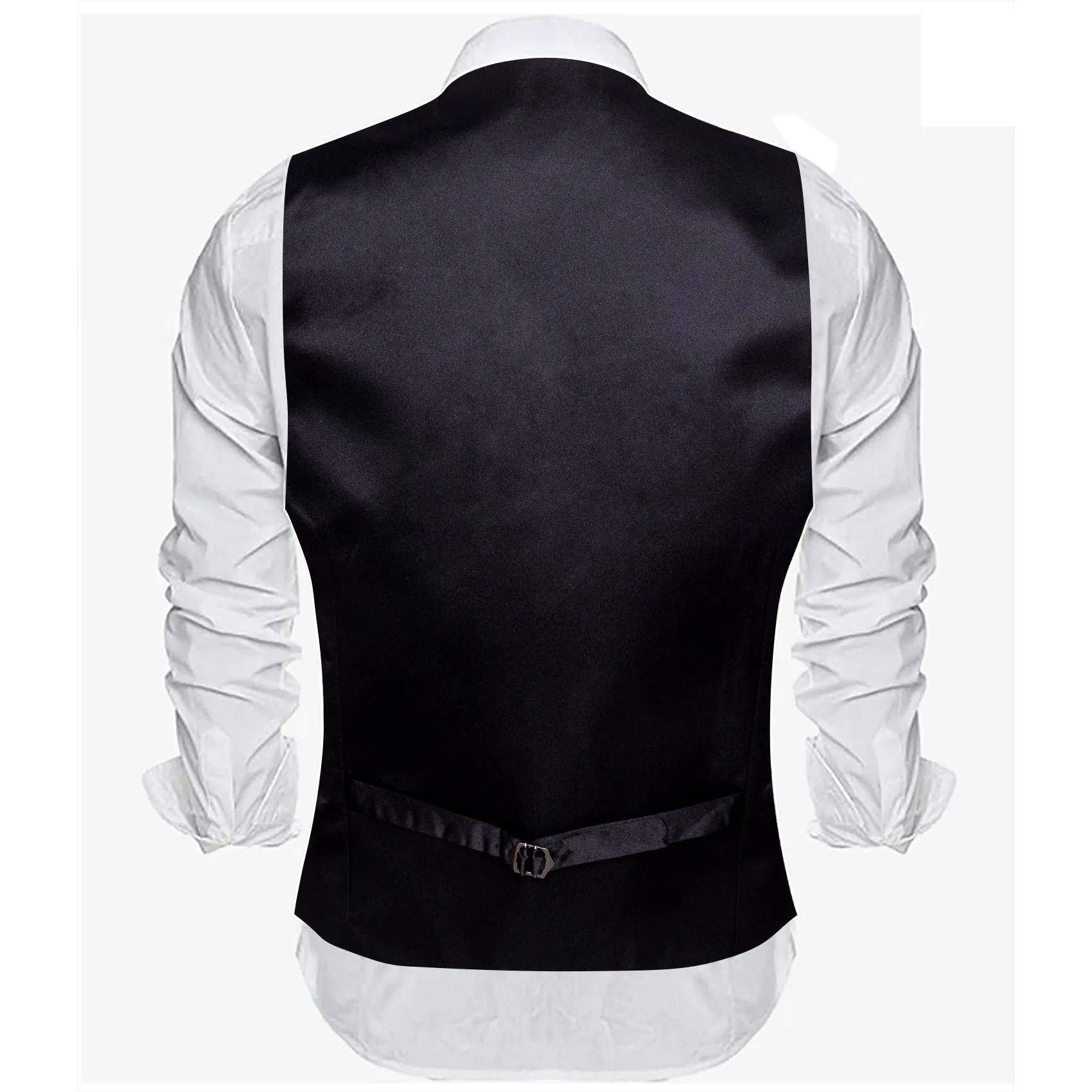 Champagne White Solid Silk Men's V-Neck Business Vest