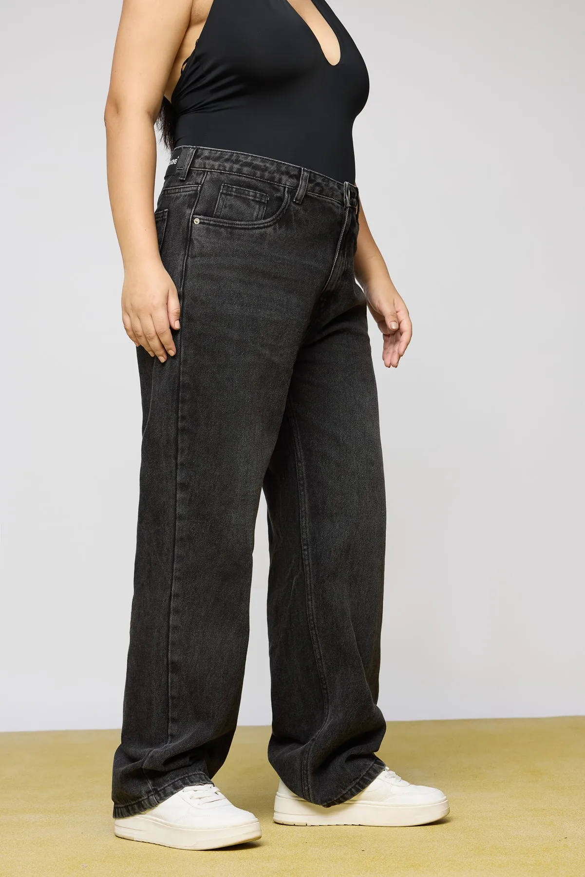 Charcoal Chic Curve Straight Jeans