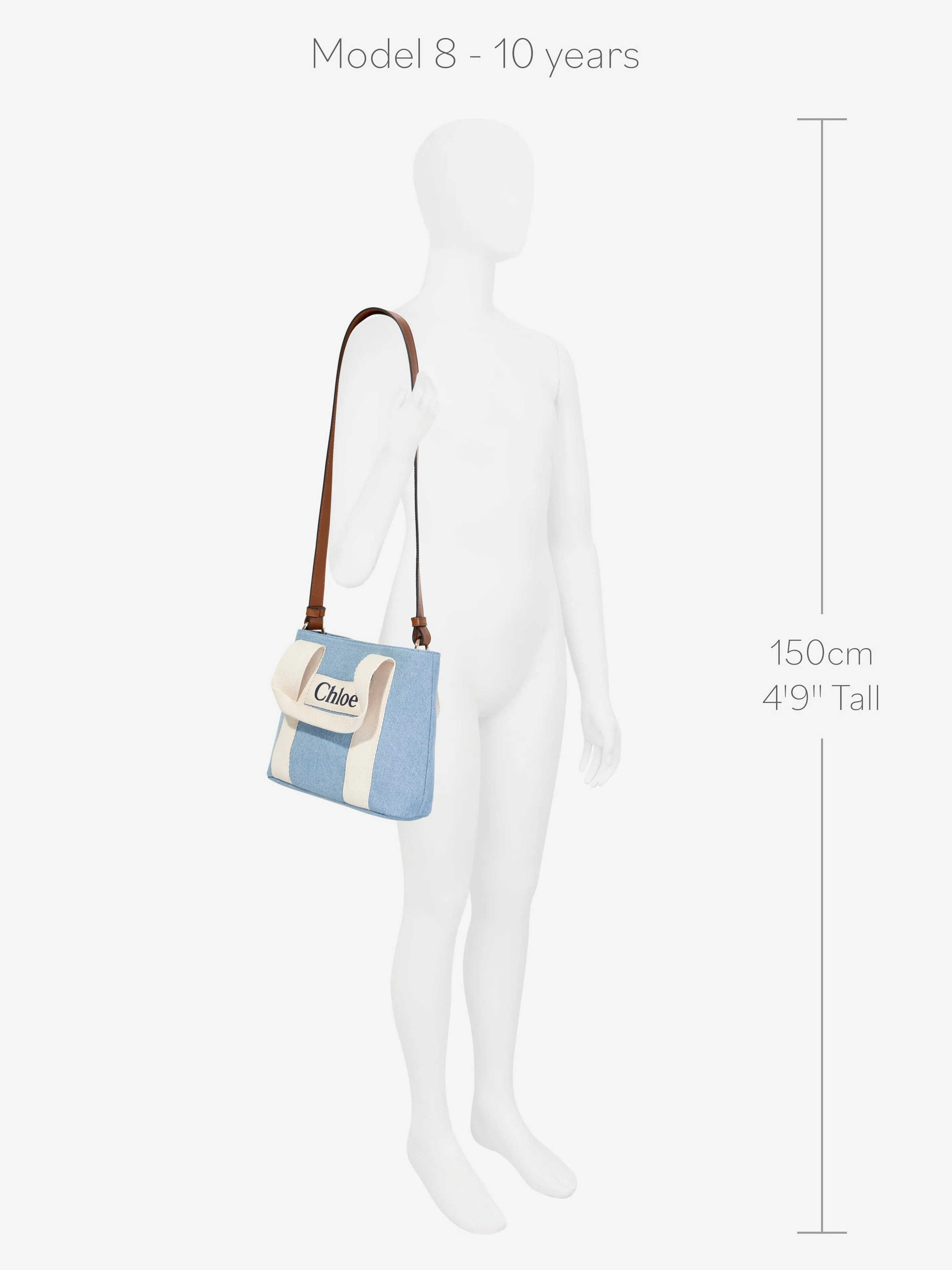 Chloé Girls Denim Logo Shoulder Bag in Blue (25cm)