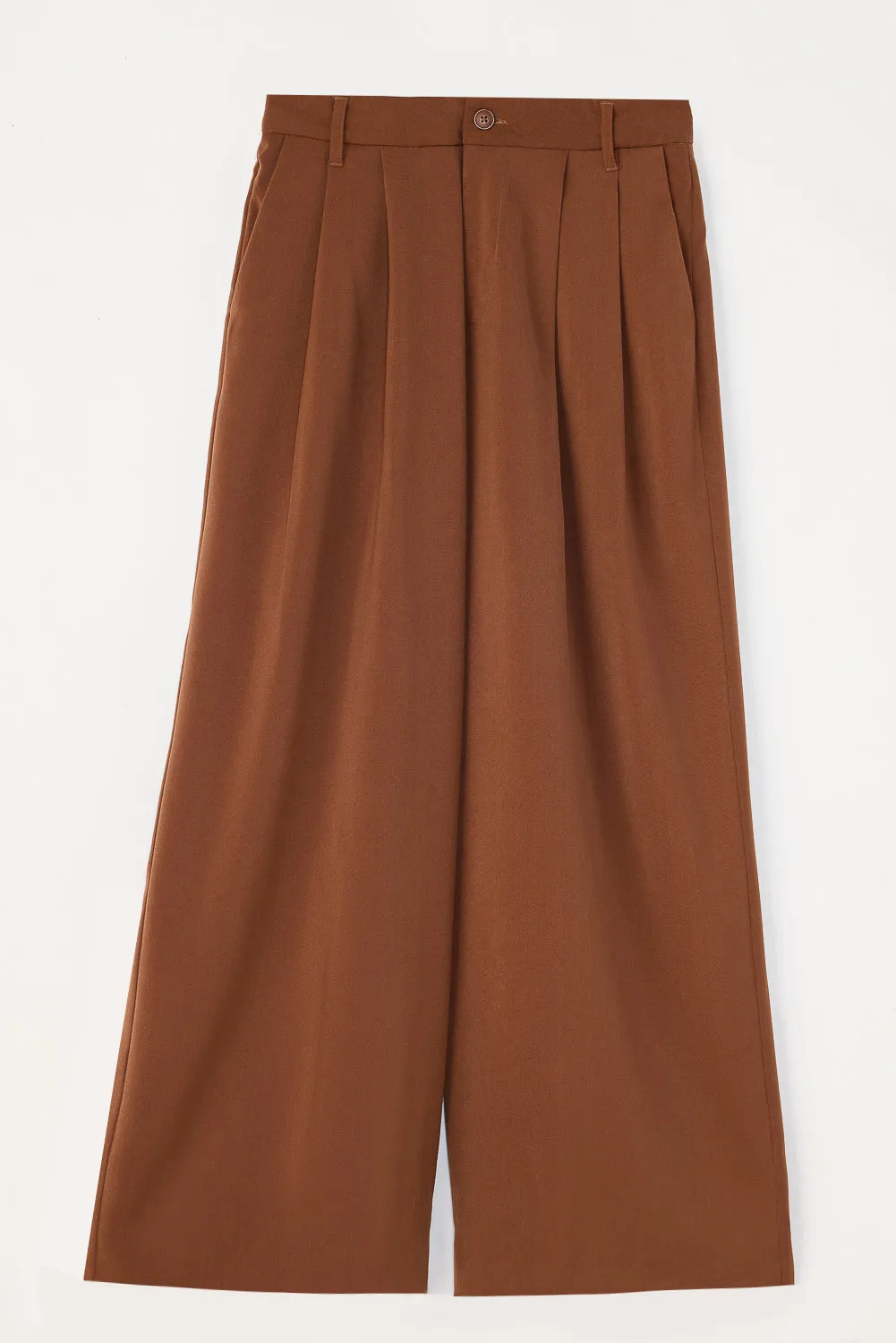 Chocolate Brown Flared Formal Korean Pants