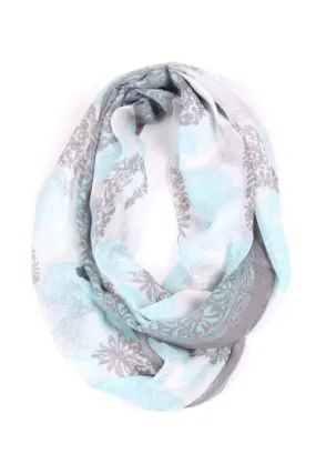 Circle Scarf / Light Blue & Gray / Unisex