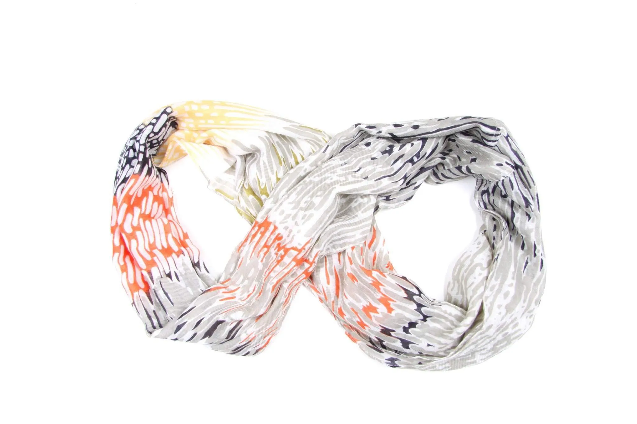 Circle Scarf / Orange Yellow Black / Unisex