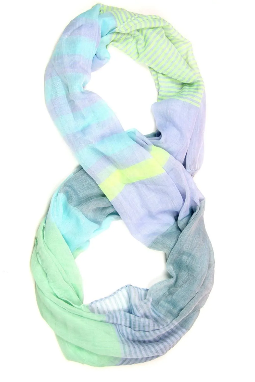 Circle Scarf / Pastel Blue Green Purple / Unisex