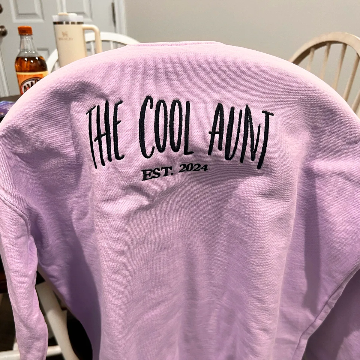 Cool Aunt Club Sweatshirt or T-Shirt, Custom Est Year or Children Name on Sleeve with Embroidered