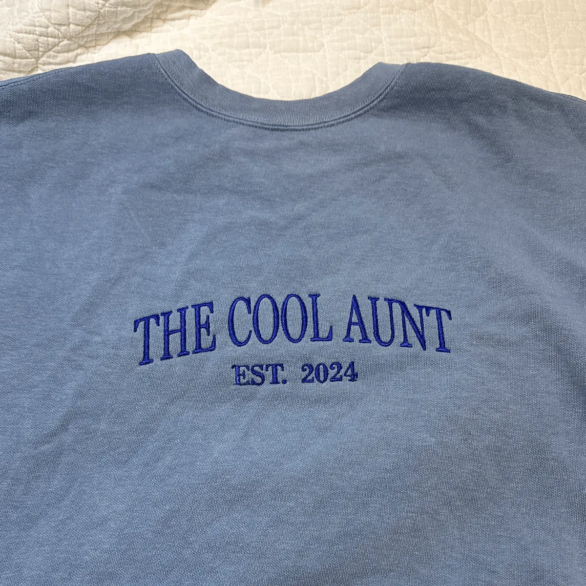 Cool Aunt Club Sweatshirt or T-Shirt, Custom Est Year or Children Name on Sleeve with Embroidered