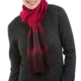 Crimson Andes Purple & Red Alpaca Blend Scarf