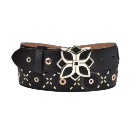 Cuadra BC250 LD Black Stingray Studs & Woven Belt