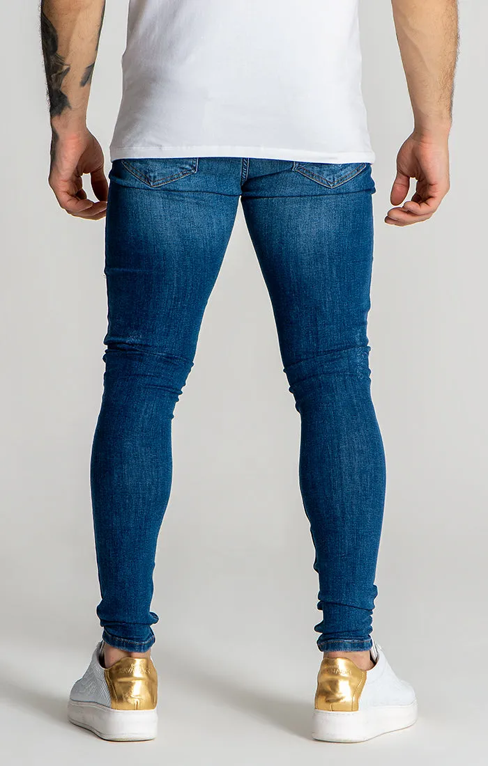 Dark Blue Core Destroyed Jeans