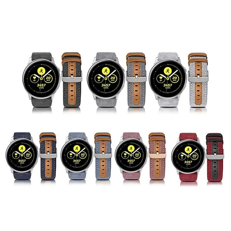 Denim & Leather Watch Straps Compatible with the Fossil Traditional 22mm Range