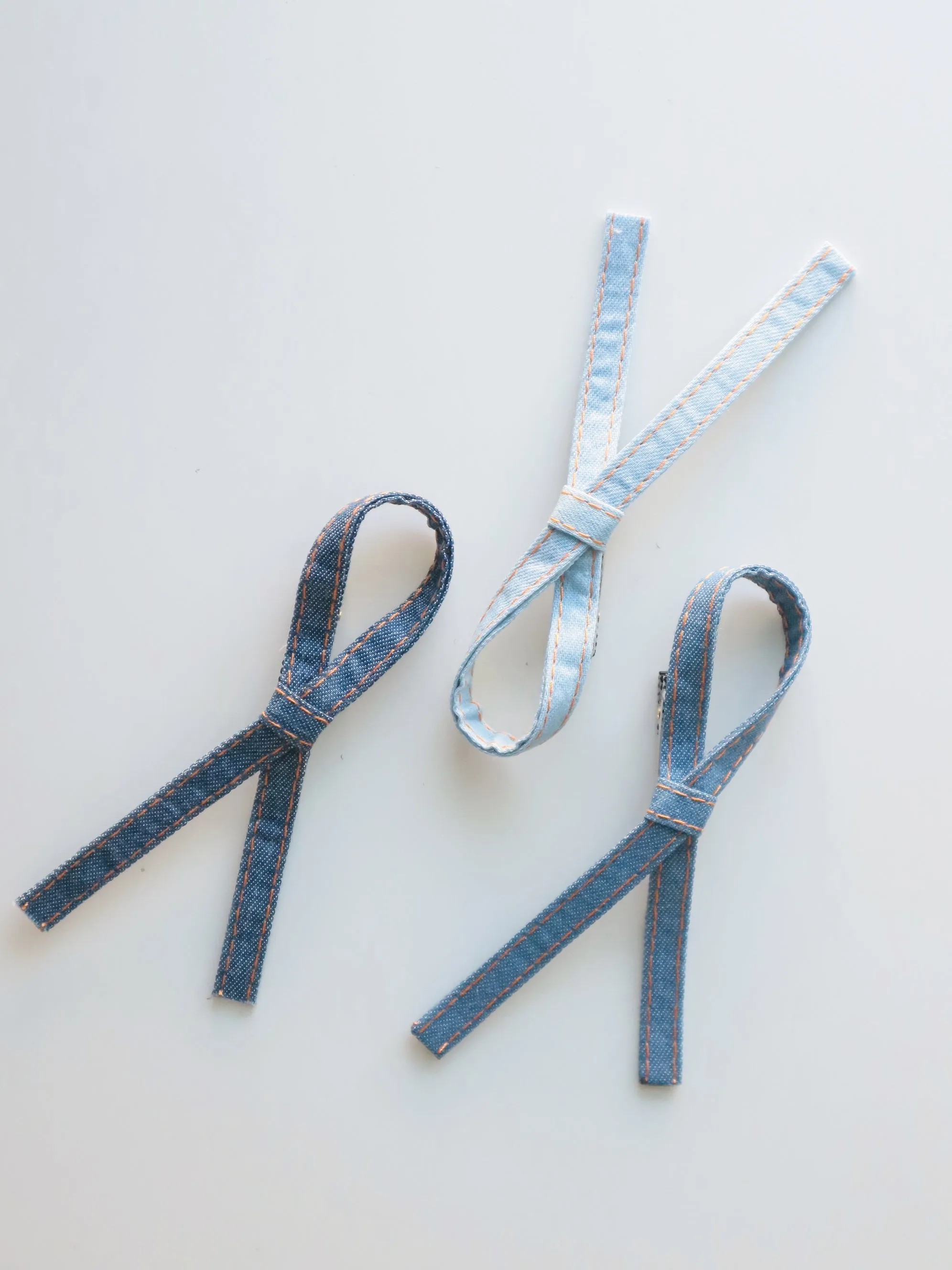 Denim awareness ribbon ornament simple barrette hair clip