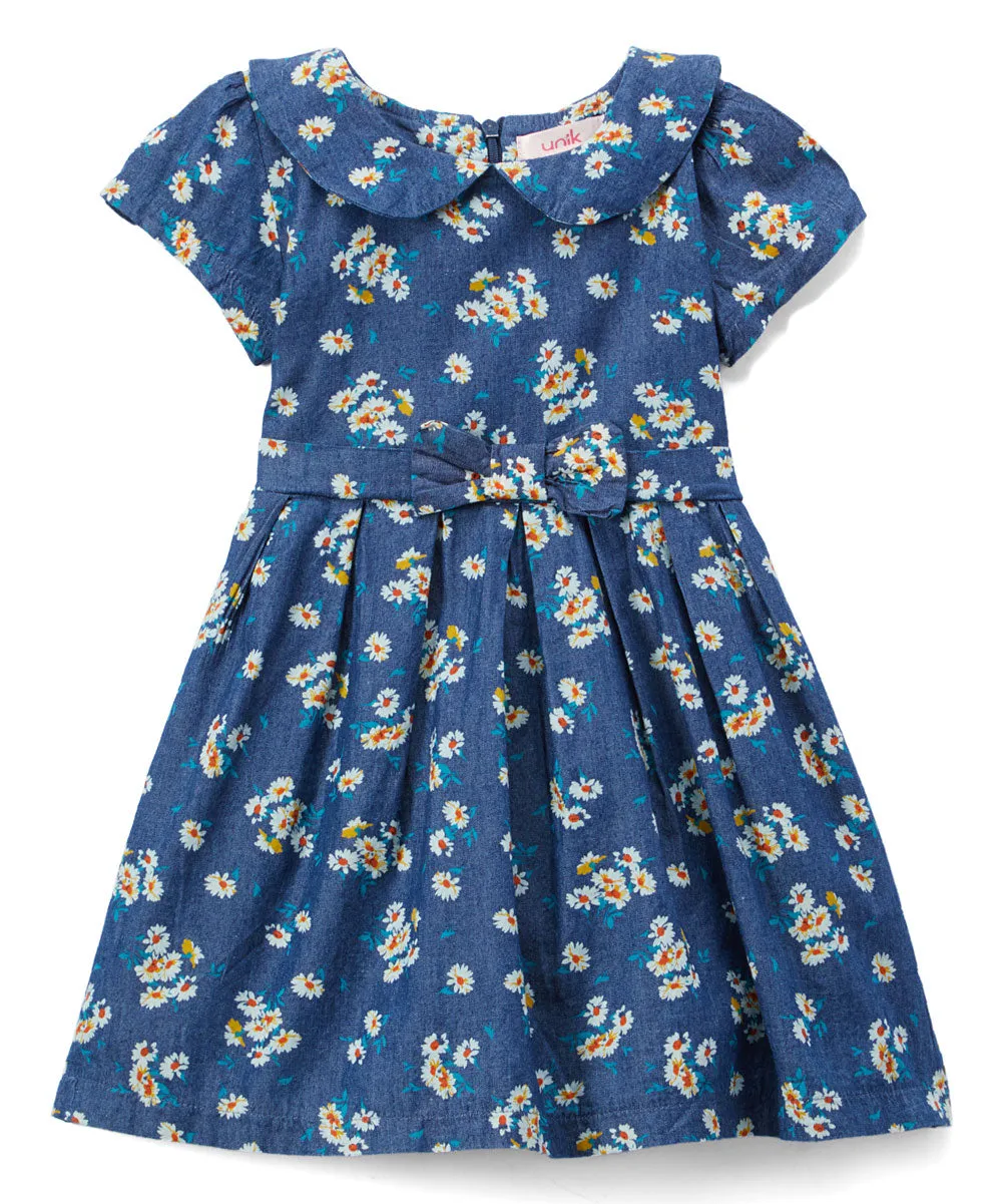 Denim Dress With Bow 2-8