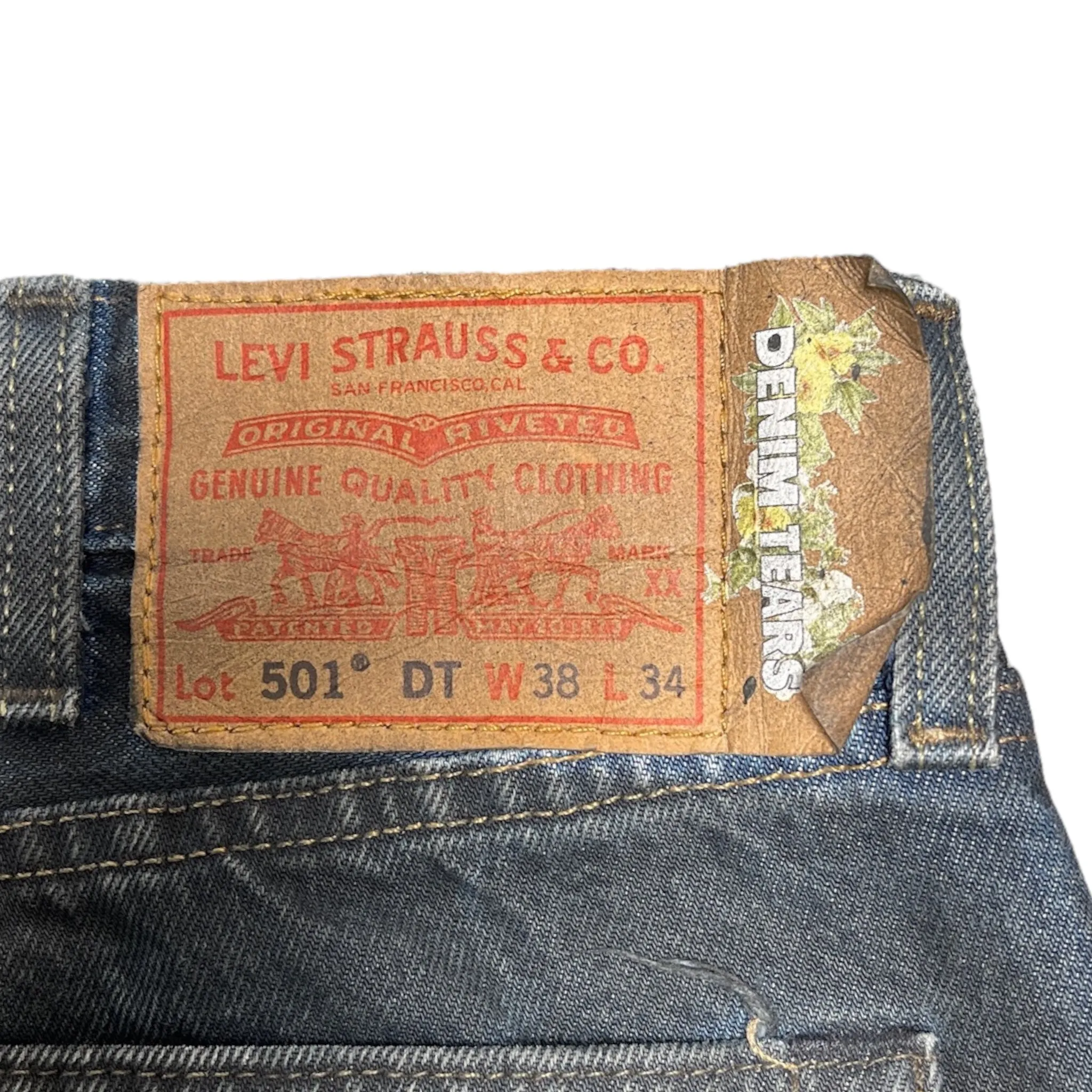 Denim Tears Levi's Cotton Wreath Jeans Black Red Clay Pre-Owned