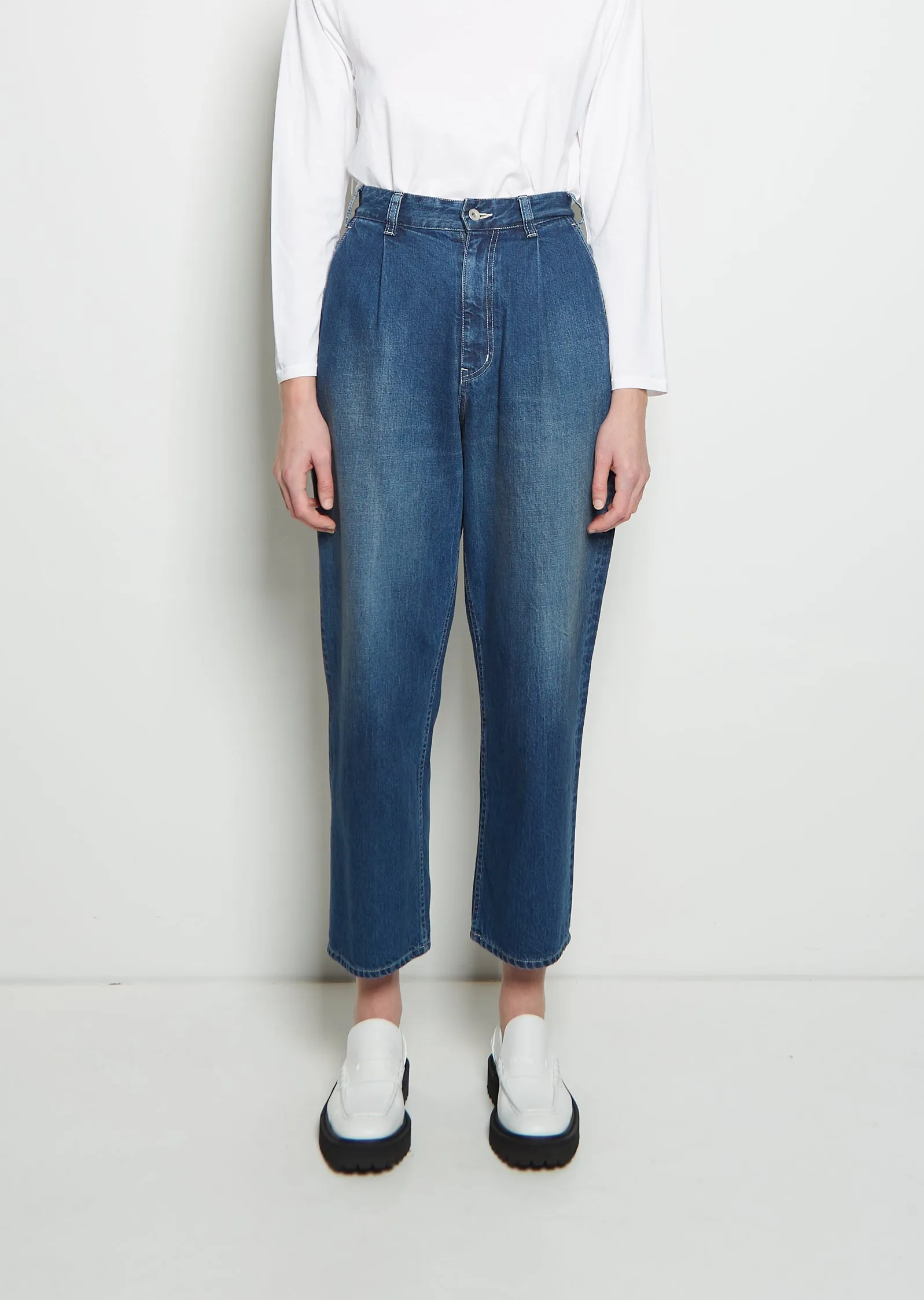 Denim Tuck Pants