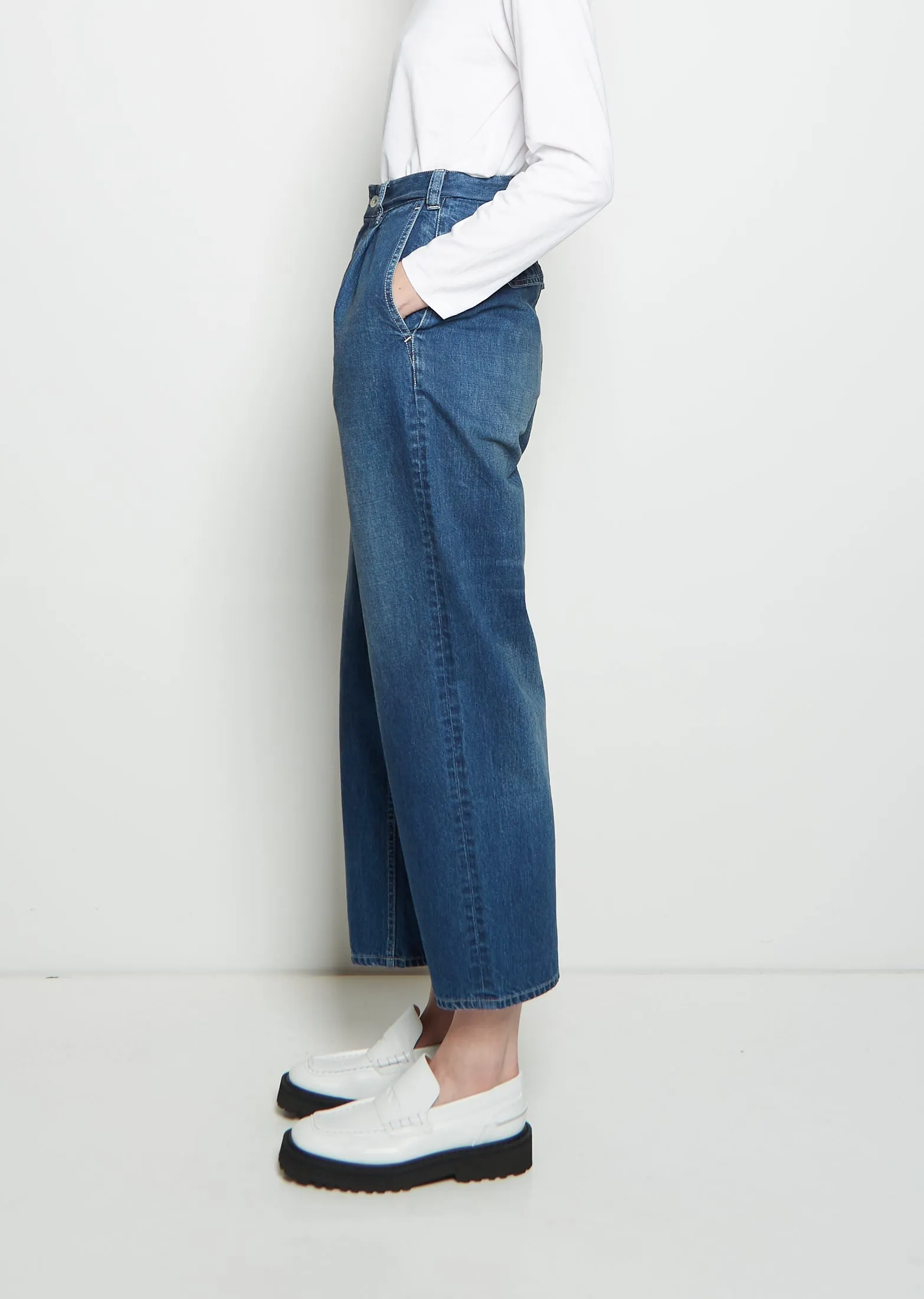 Denim Tuck Pants