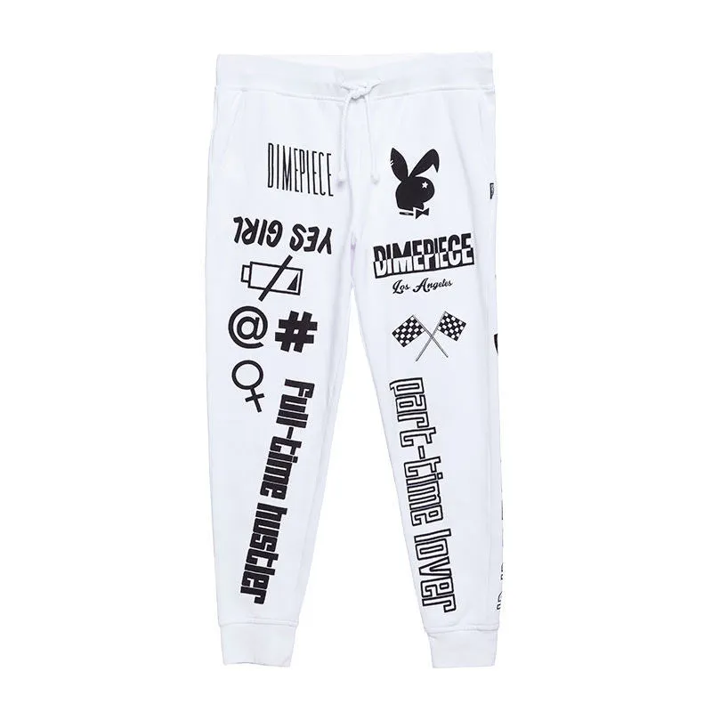 Dimepiece - New with Tags White Graphic Joggers - M