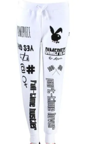 Dimepiece - New with Tags White Graphic Joggers - M