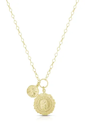 Double Coin Statement Necklace