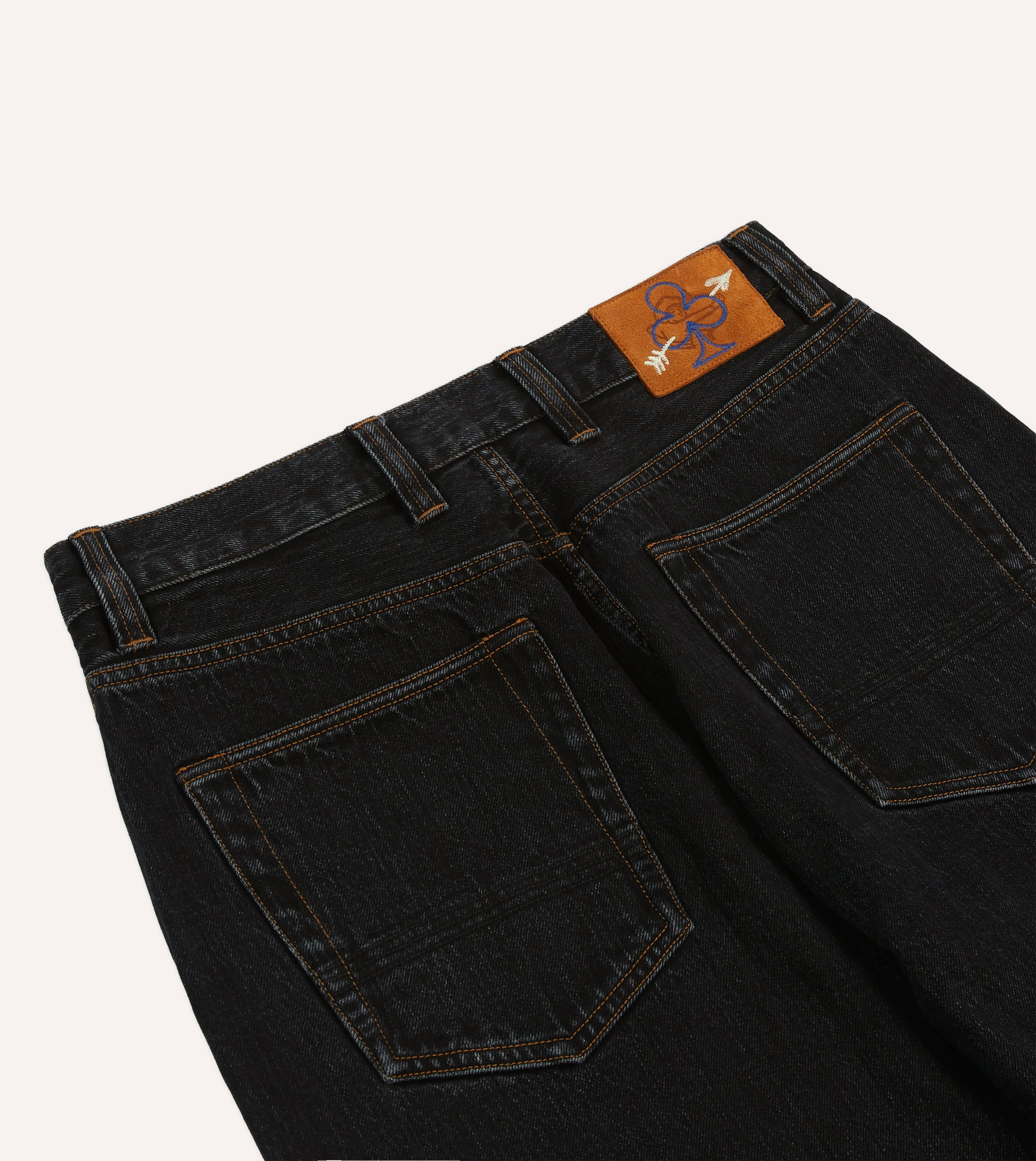 Drake's by A. Levine Black Stone Wash 12.3oz Selvedge Denim Five-Pocket Jeans