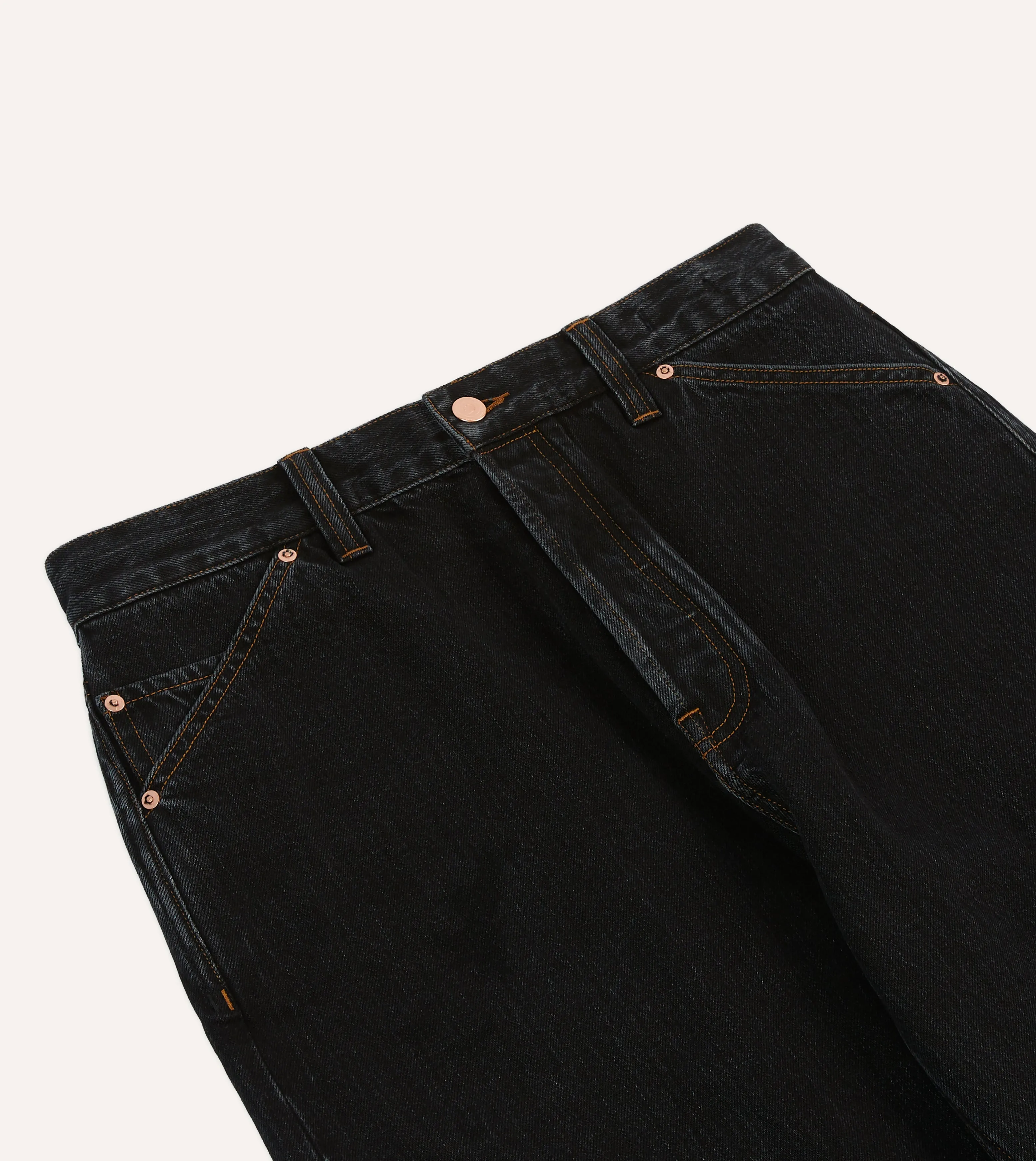 Drake's by A. Levine Black Stone Wash 12.3oz Selvedge Denim Five-Pocket Jeans