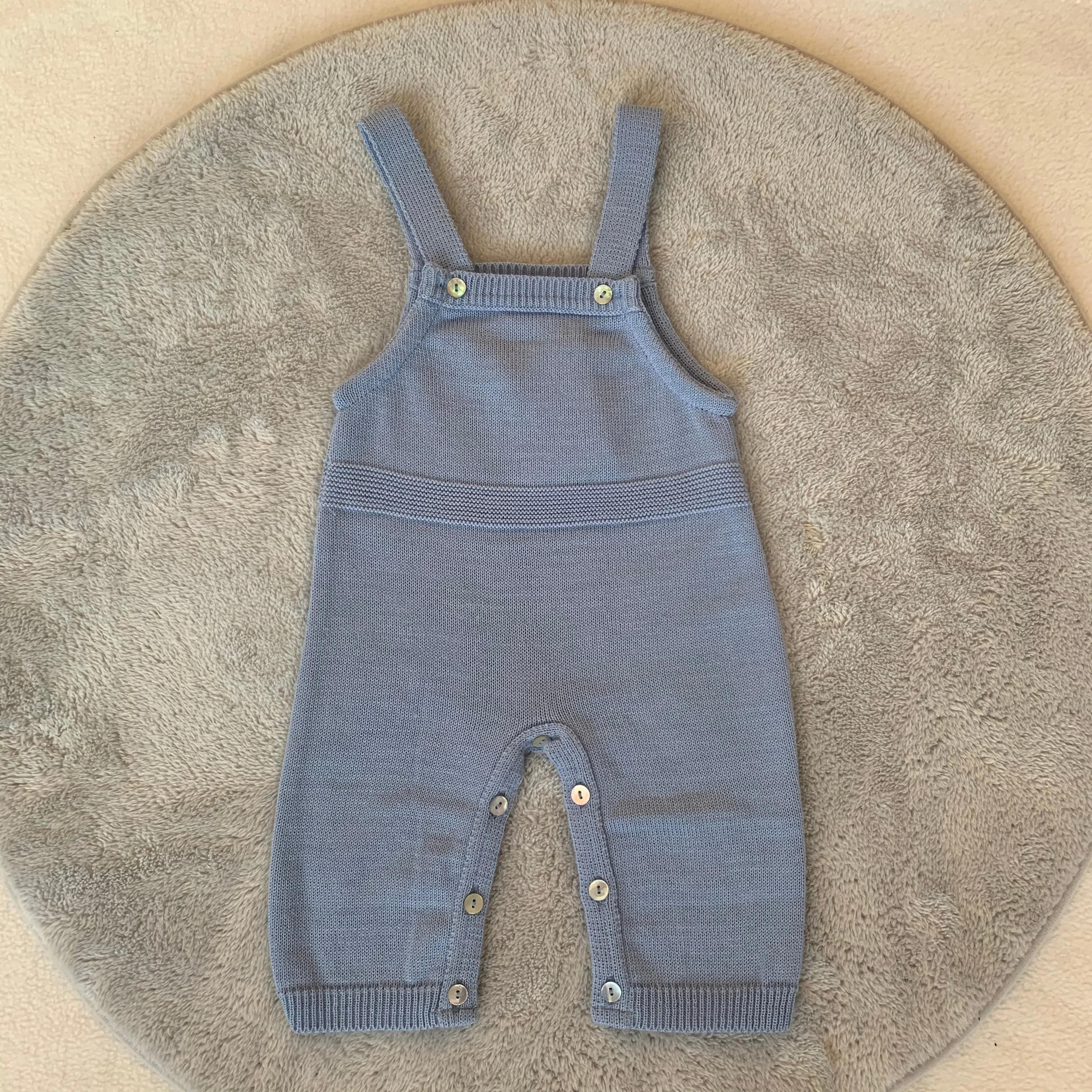 Dusty Blue Knitted Romper